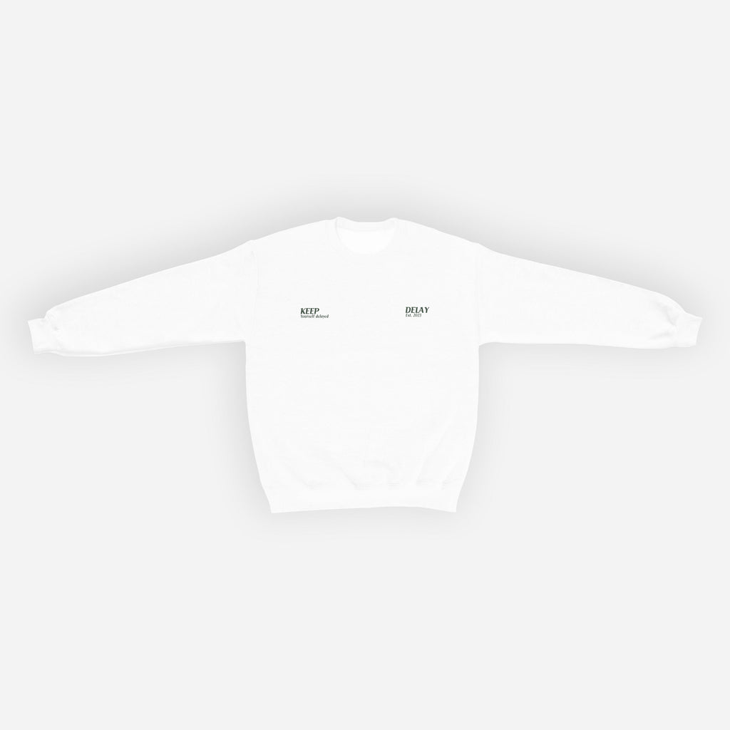 DELAY WHITE CREWNECK