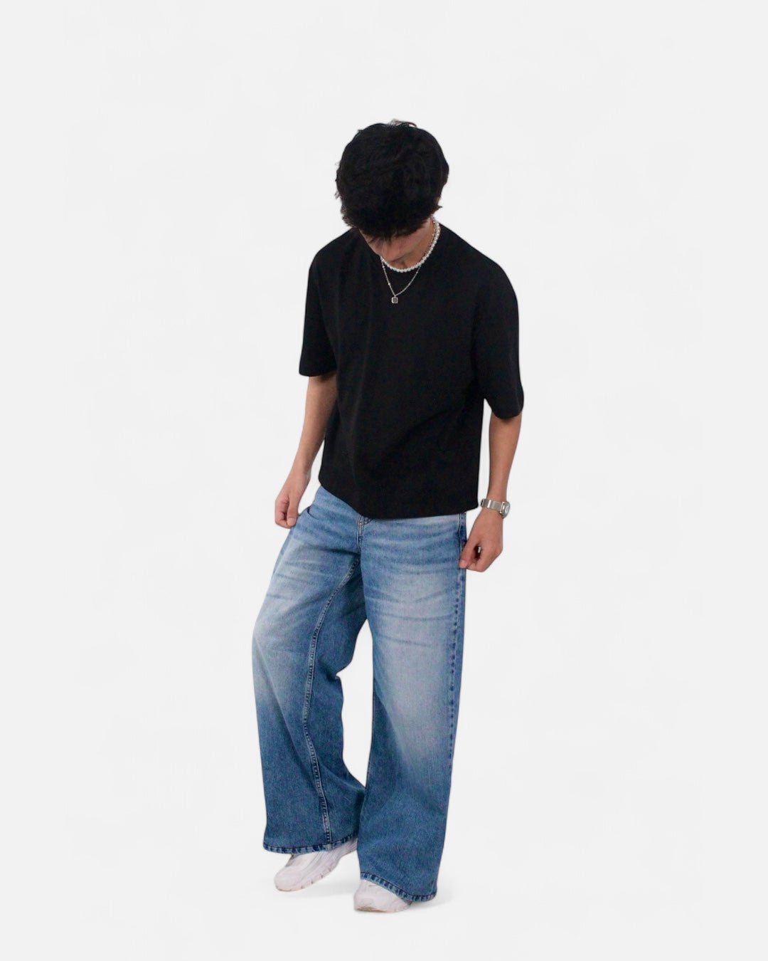 CIRCLE BLACK BOXY T-SHIRT - Delaystudios