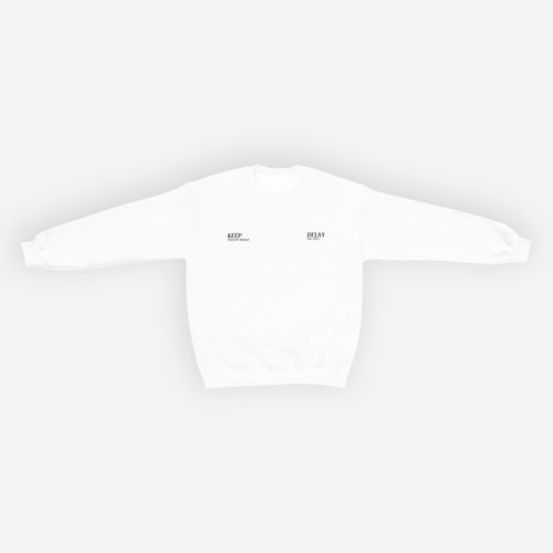 DELAY WHITE CREWNECK - Delaystudios