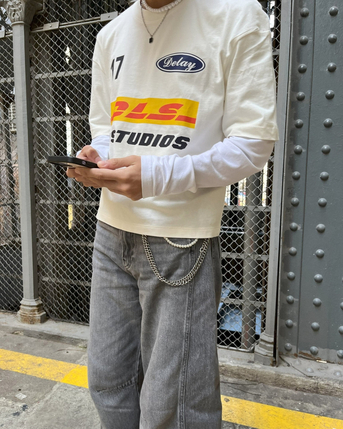 DLS ECRU BOXY T-SHIRT - Delaystudios