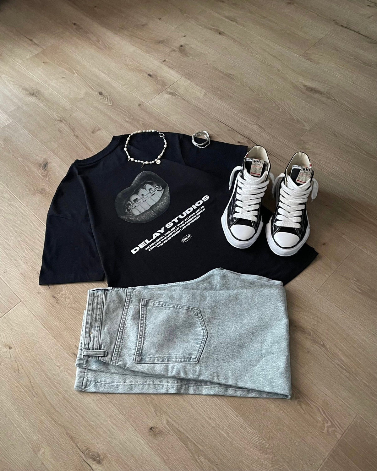 MOUTH BLACK T-SHIRT - Delaystudios