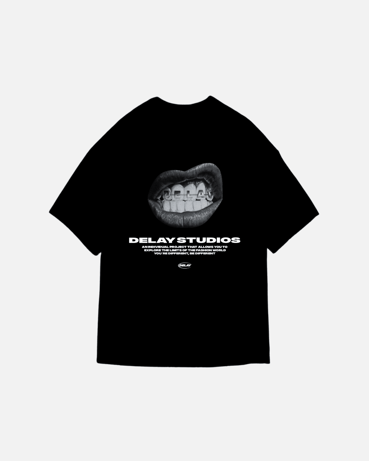 MOUTH BLACK T-SHIRT - Delaystudios