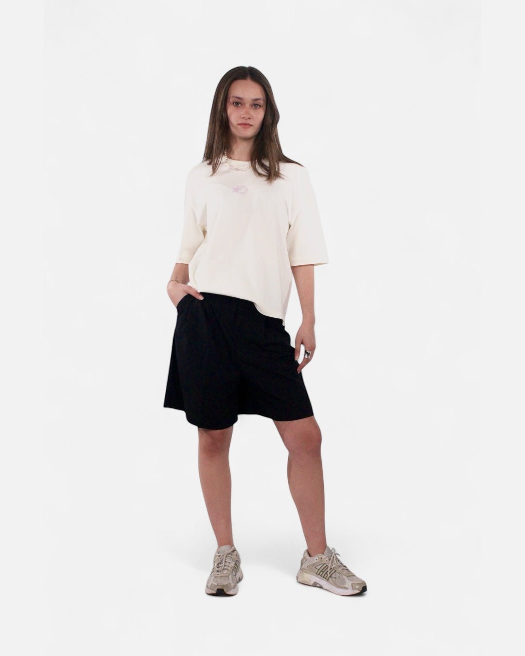 STAR ECRU BOXY T-SHIRT - Delaystudios